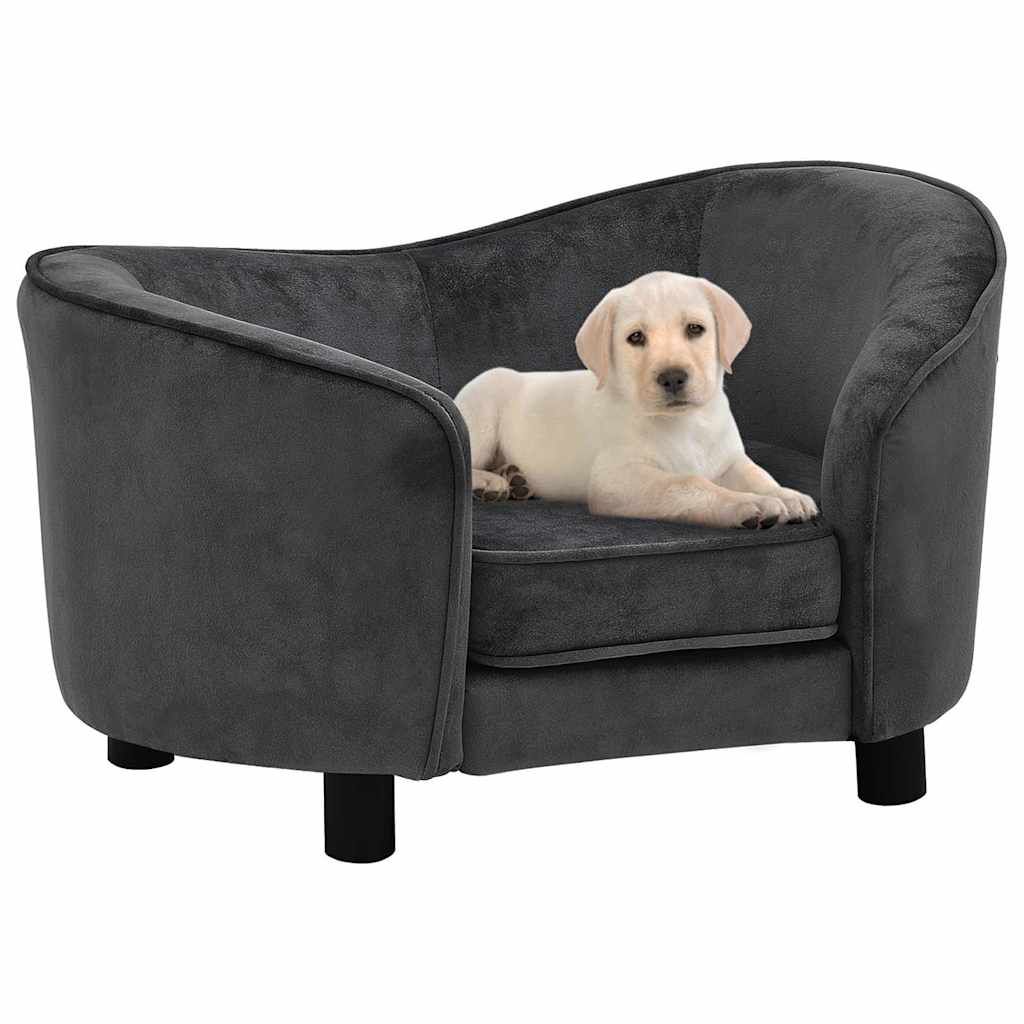 Divano per Cani Grigio Scuro 69x49x40 cm in Peluche vidaXL