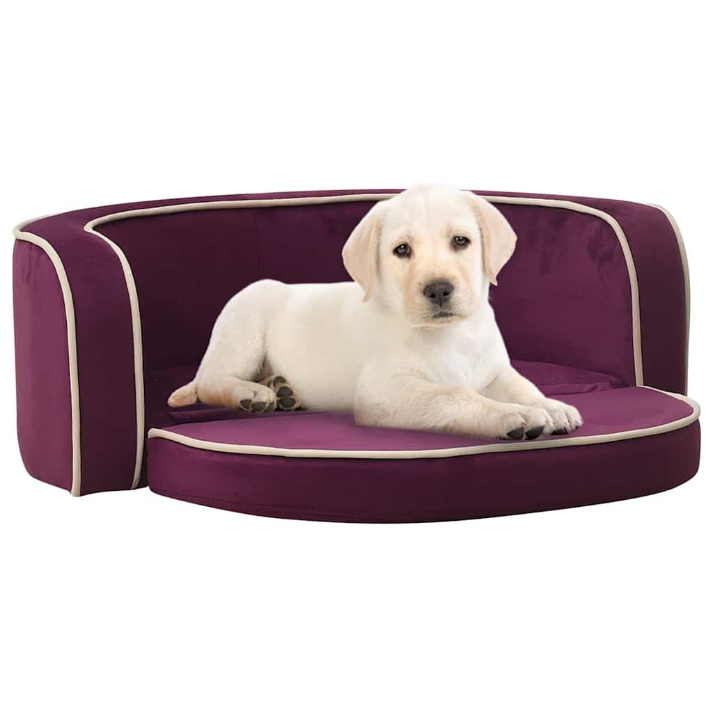 Divano Cani Pieghevole Bordeaux 73x67x26cm in Peluche e Cuscino vidaXL