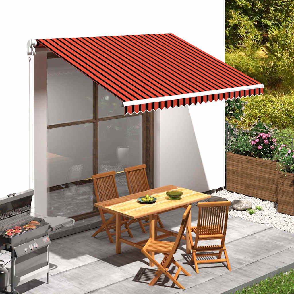 Tenda da Sole in Tela Arancione e Marrone 3,5x2,5 m vidaXL
