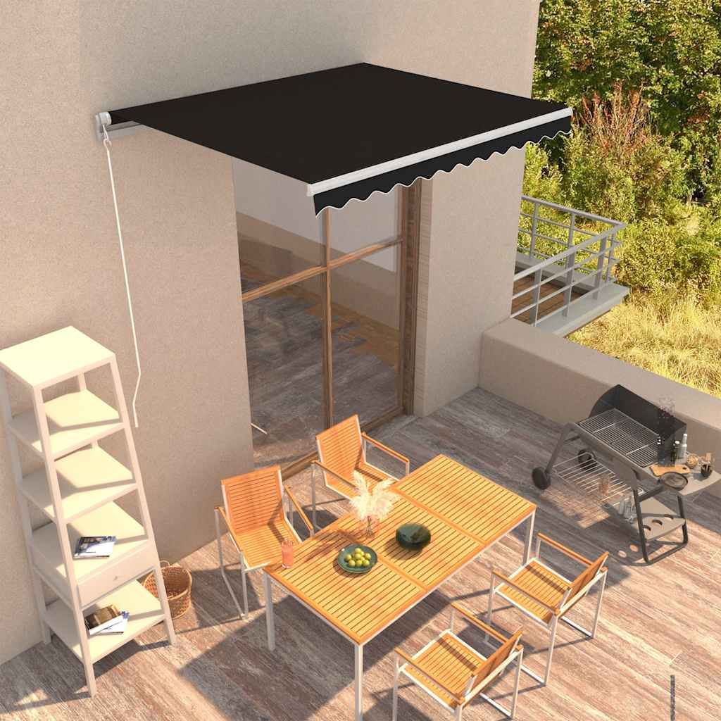 Tenda da Sole Retrattile Manuale 300x250 cm Antracite vidaXL