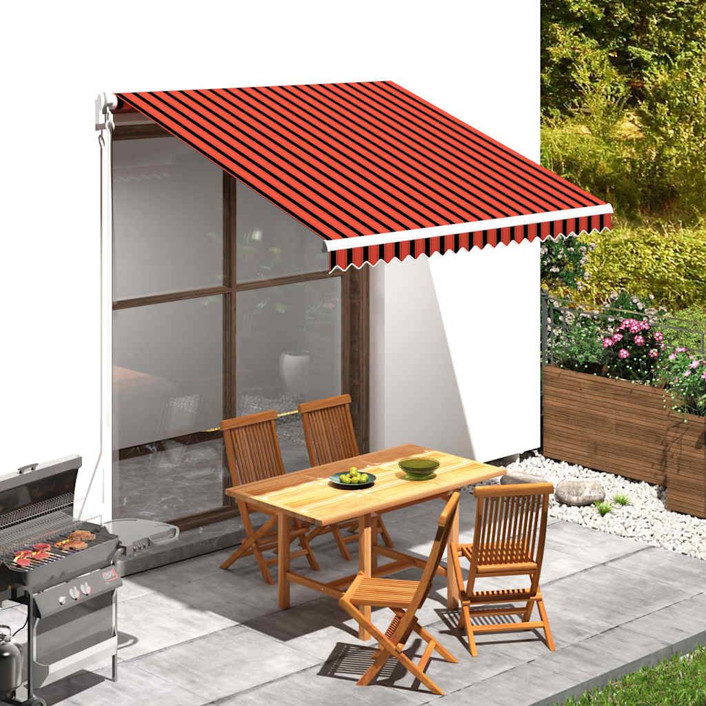 Tenda da Sole in Tela Arancione e Marrone 3x2,5 m vidaXL