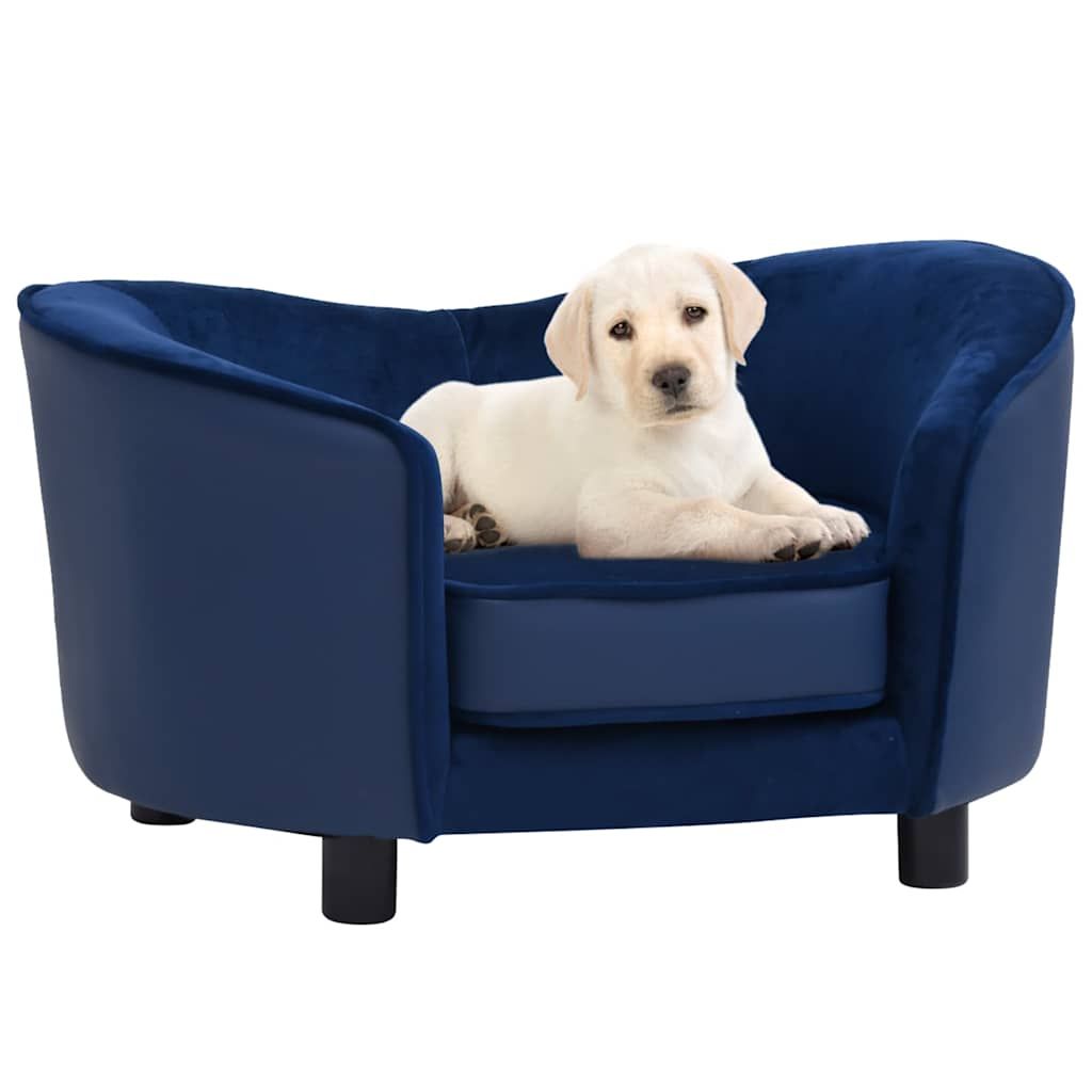 Divano per Cani Blu 69x49x40 cm in Peluche e Similpelle vidaXL