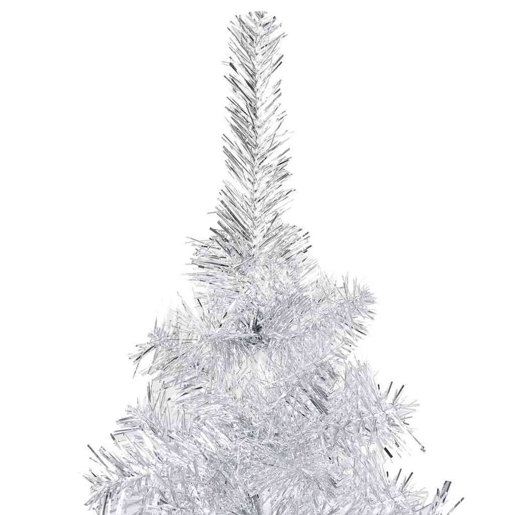 Albero di Natale Preilluminato con Palline Argento 120 cm PET vidaXL