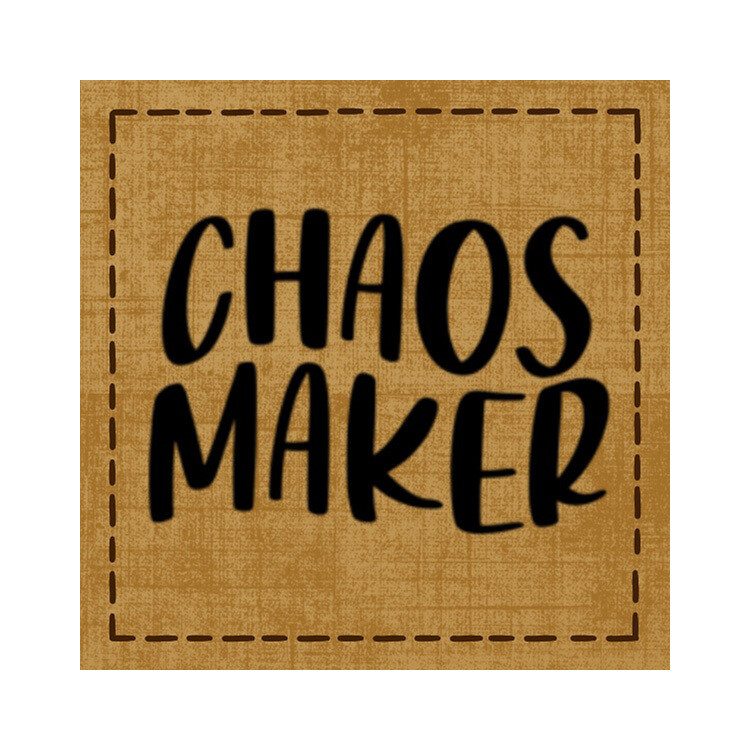 Bügelbild Label - Chaosmaker 5x5cm