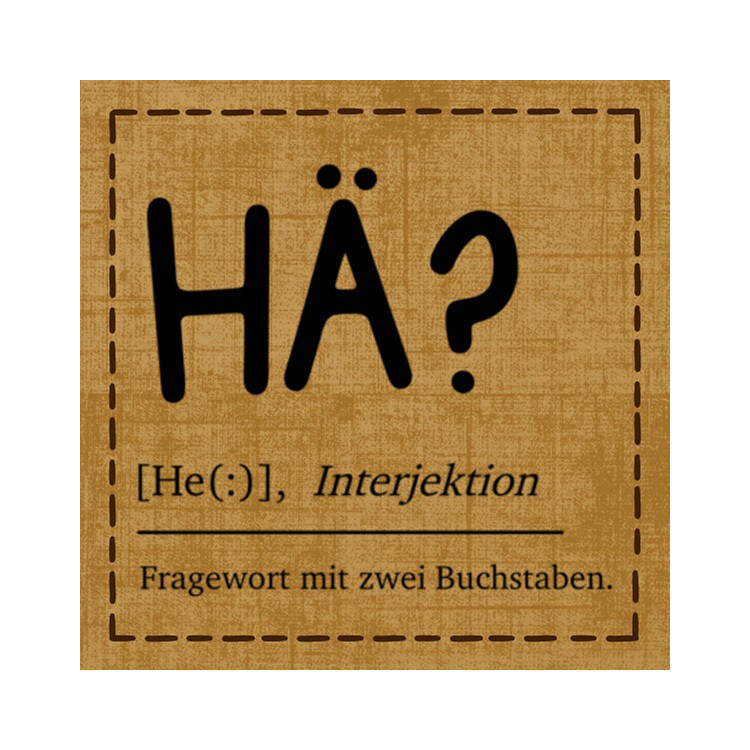 Bügelbild Label Hä 5x5cm