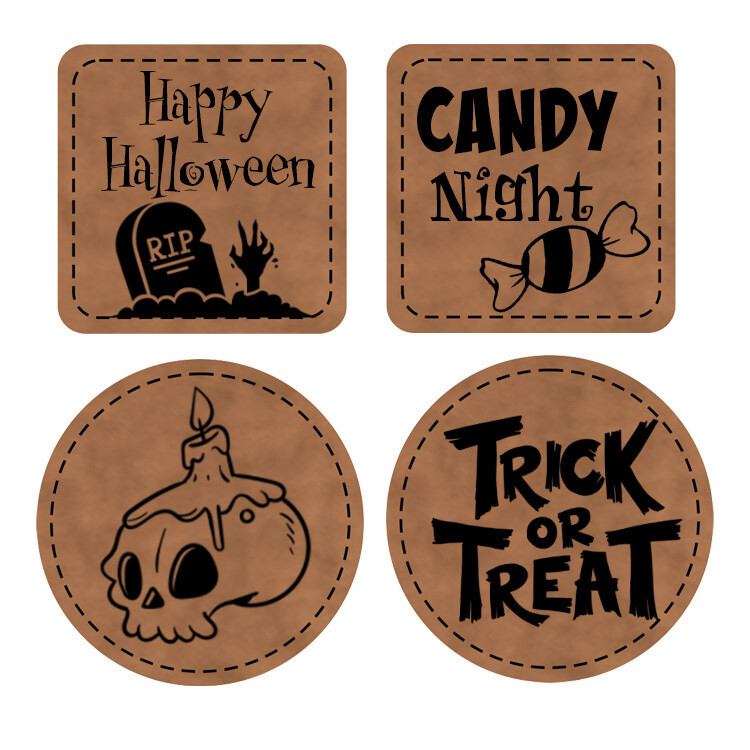 Halloween Bügelbild Labels Vierset Trick or Treat