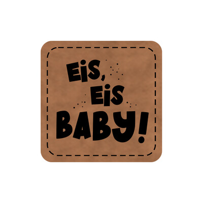 Bügelbild Label Eis Eis Baby