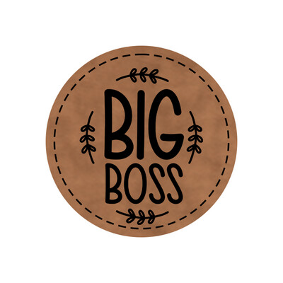 Bügelbild Label Big Boss 4,5x4,5cm