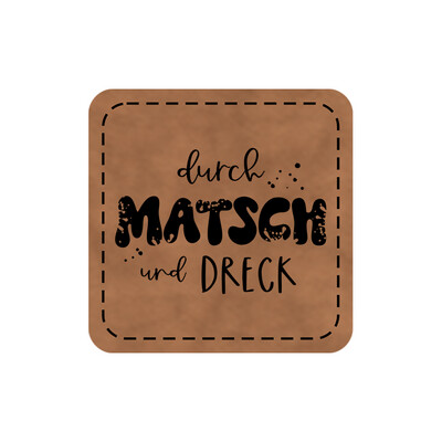 Bügelbild Label Durch Matsch und Dreck