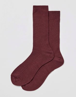 Classic Wool Ankle Socks - Red