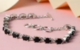 KARIS Australian Black Tourmaline Toggle Clasp Bracelet