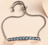 Signity Ice Blue Topaz Bolo Bracelet