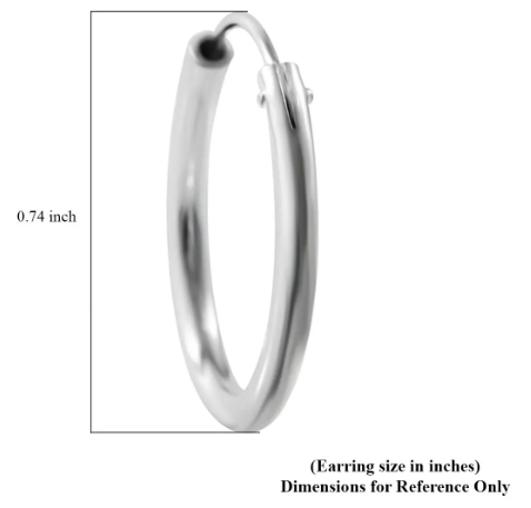 Sterling Silver Hoop Earrings 1.80 Grams