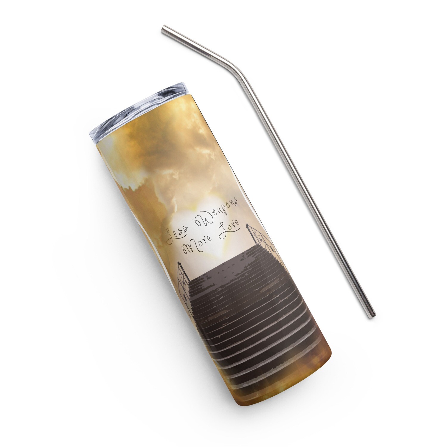 Less Weapons More Love Stainless steel tumbler