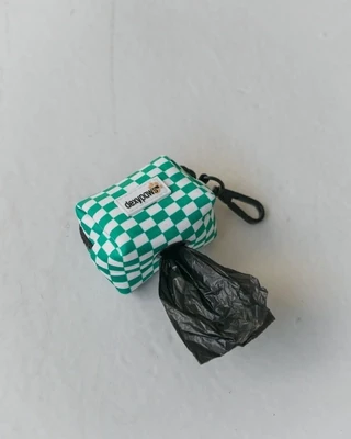 Dexypaws - Checkered Poopbag Holder - Green