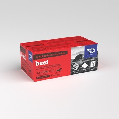 Healthy Paws - Complete Beef Small Dog 12x100g