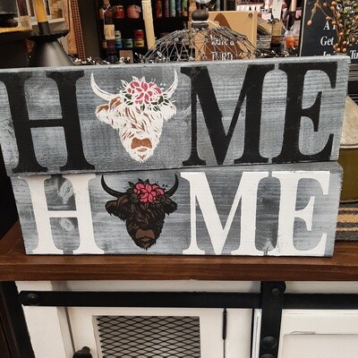 Highland Cow Home Sign