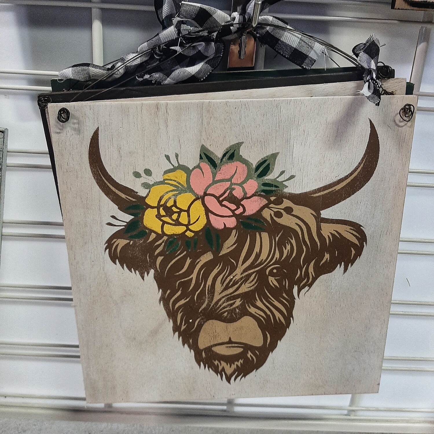 Highland Cow Wooden Sign