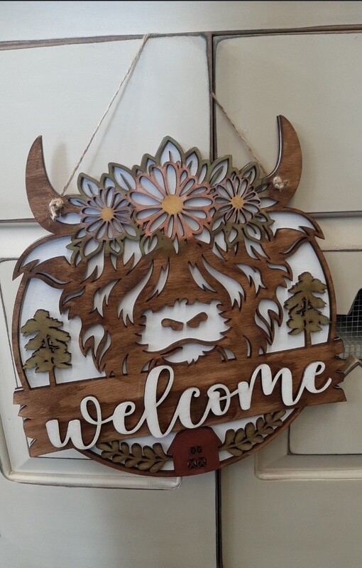 Highland Cow Door Hanger