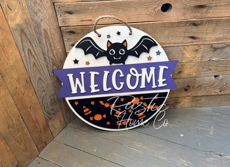 Bat Welcome Door Hanger