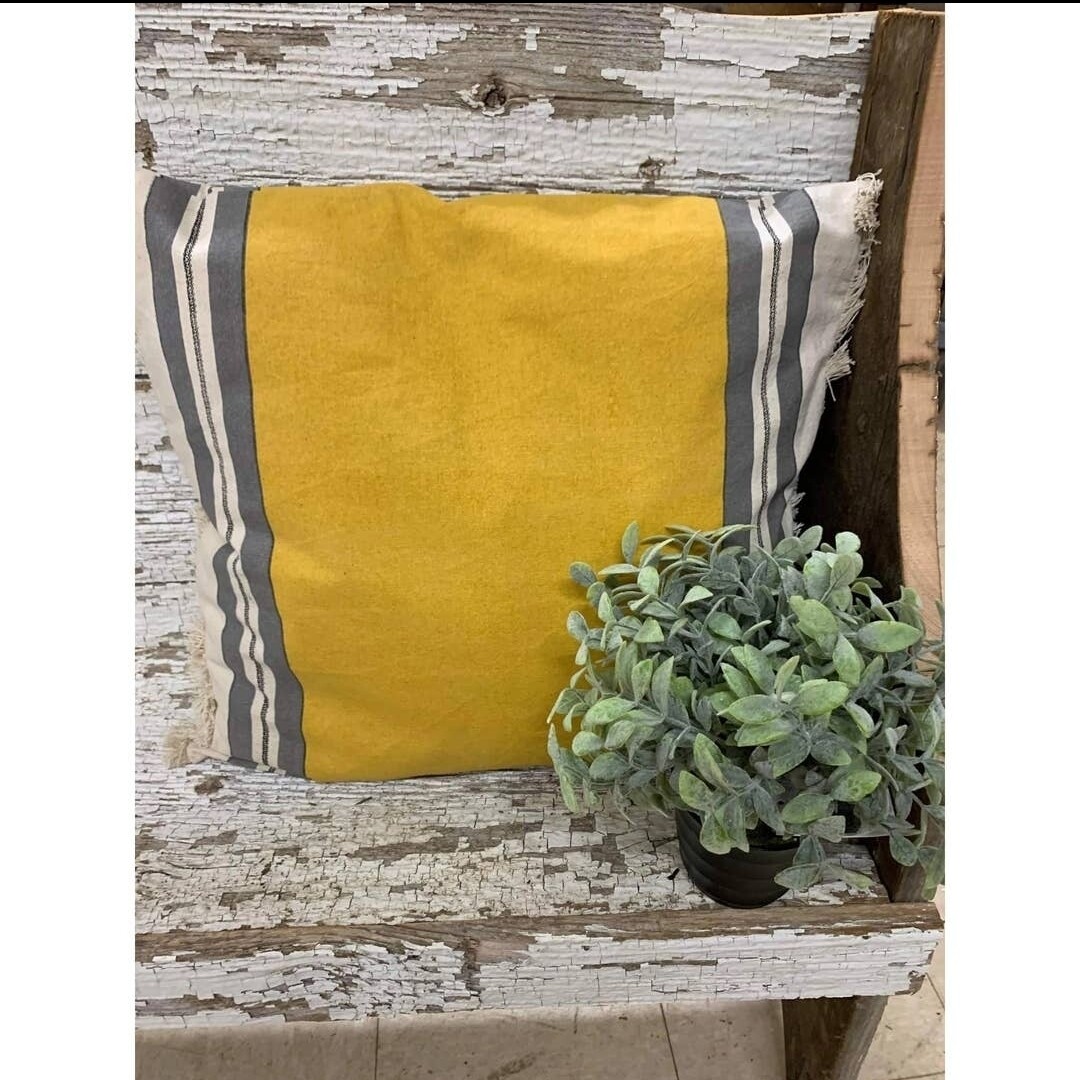 Yellow Striped Pillow
