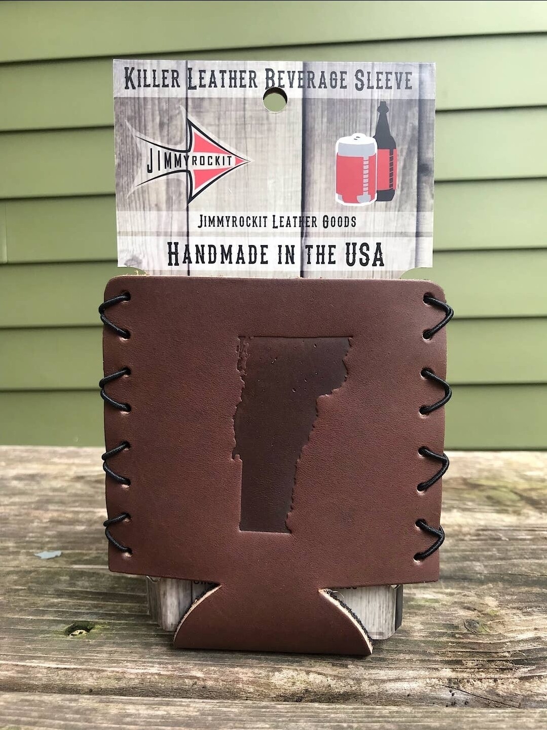Leather Vermont Koozie
