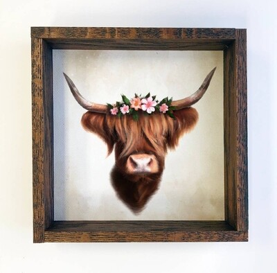 Framed Highland Cow Sign Framed Highland Cow Sign