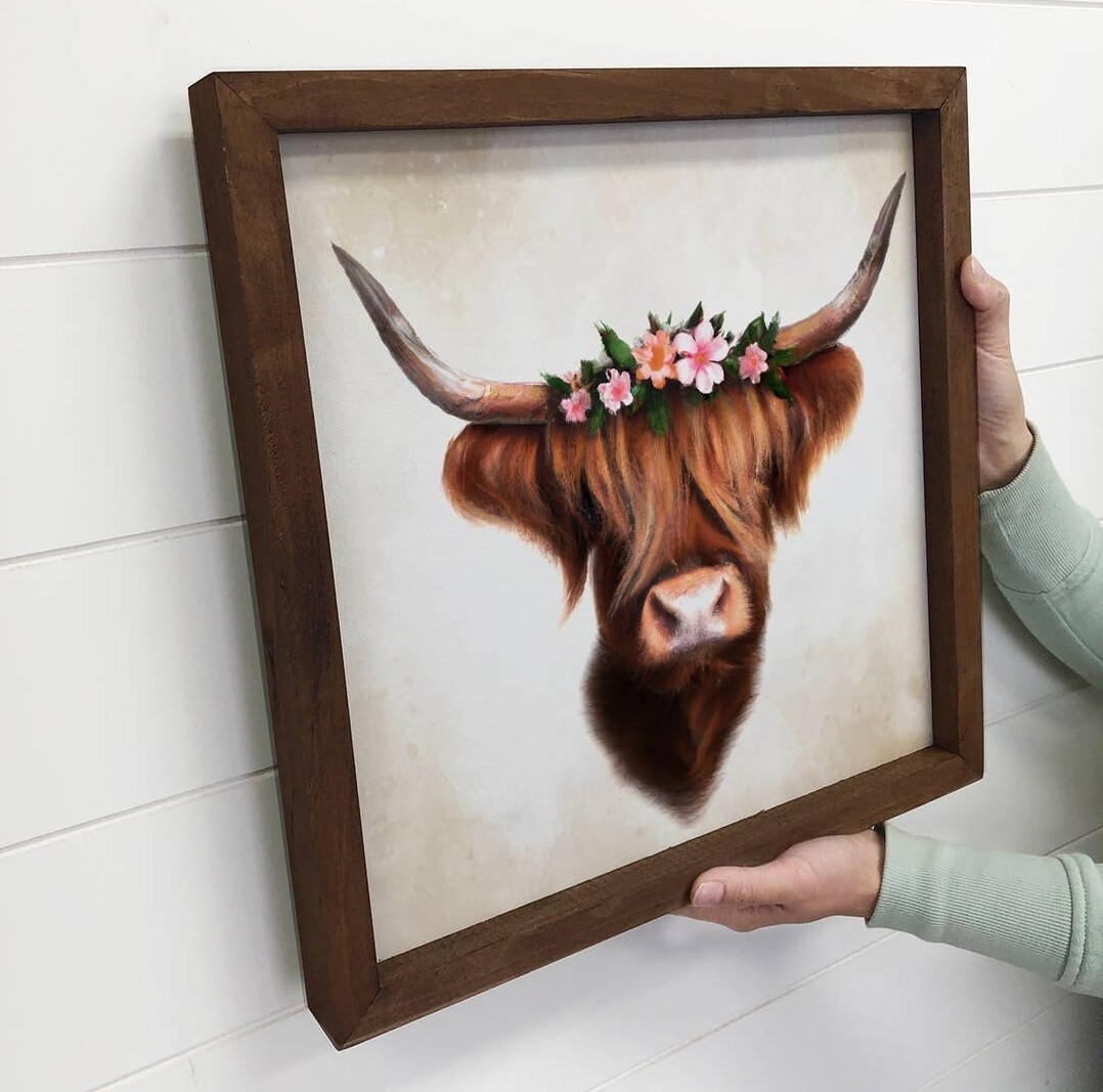 Framed Highland Cow Sign