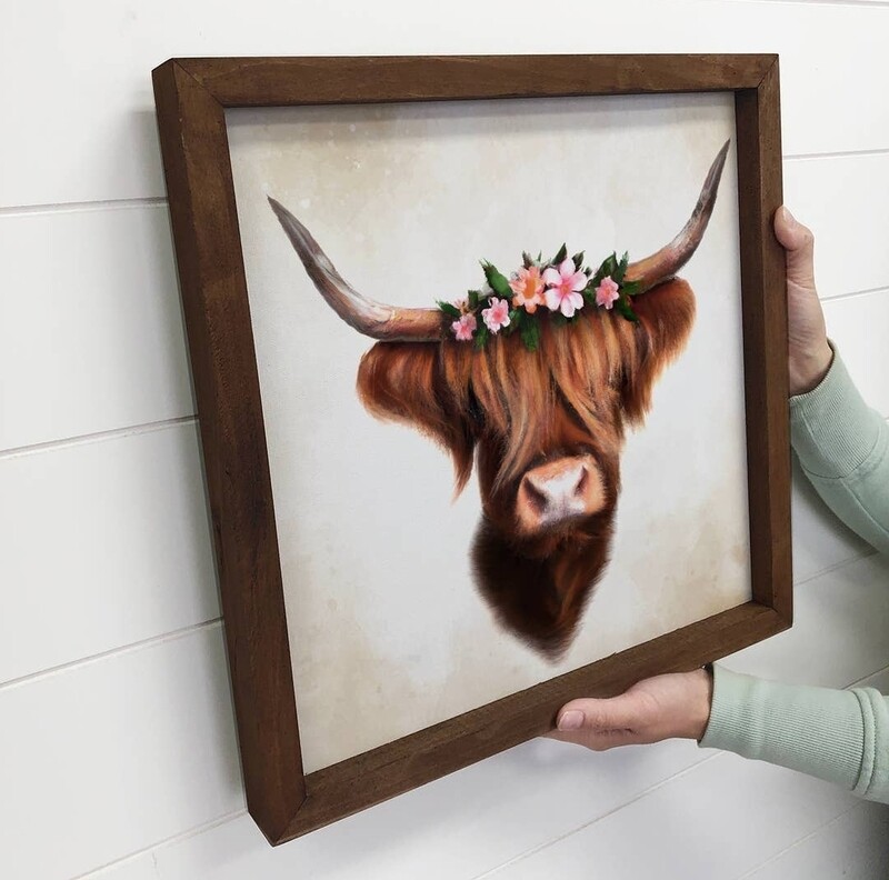 Framed Highland Cow Sign