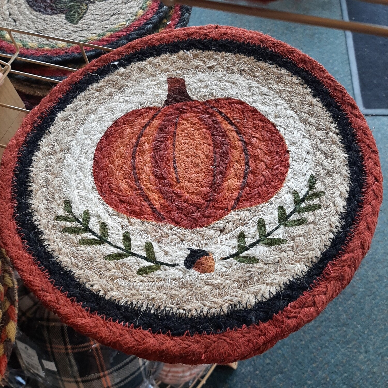 Pumpkin Trivet with Leaves