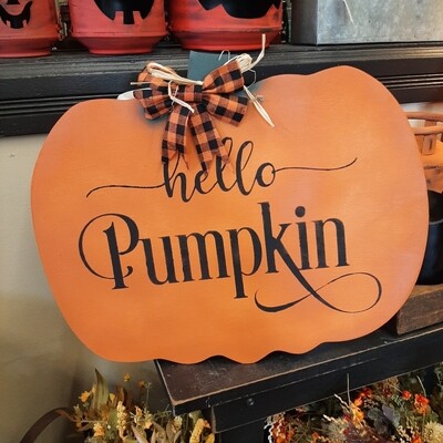 Hello Pumpkin Door Hanger