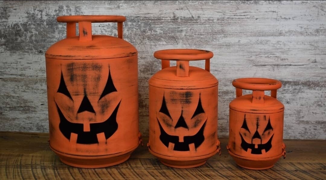 Orange Pumpkin Cylinders Set of 3