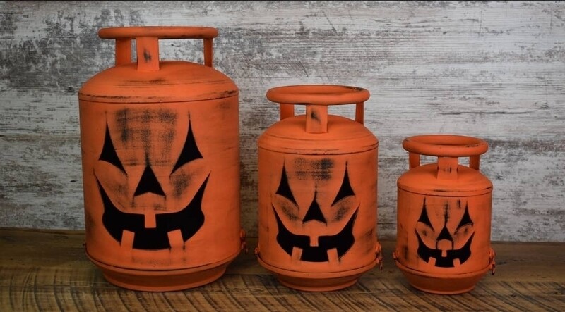 Orange Pumpkin Cylinders Set of 3