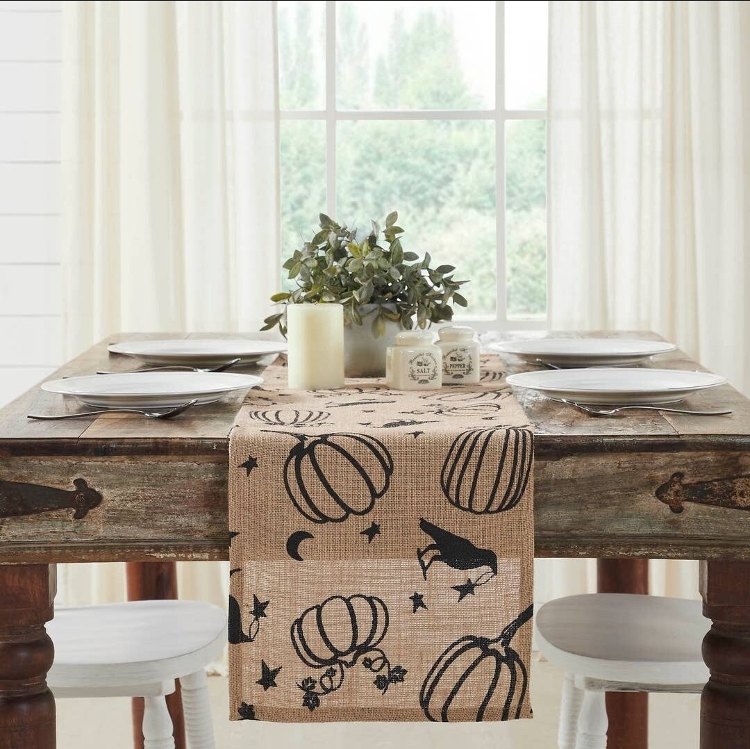 Pumpkin Crow Table Runner 12x48
