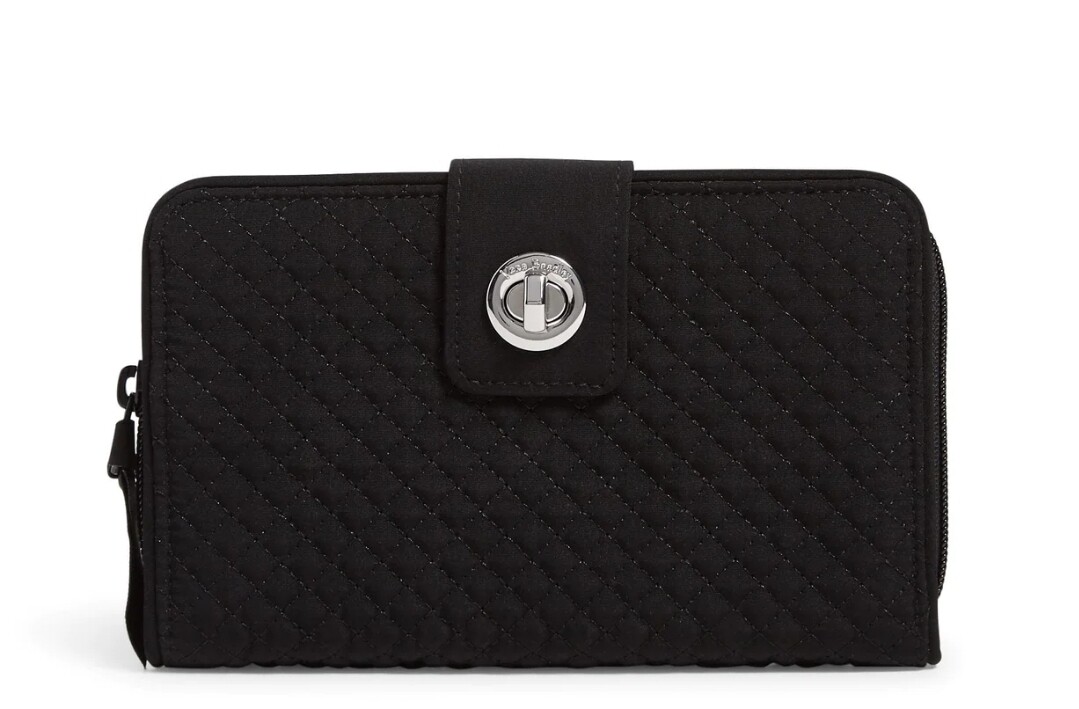 RFID Turnlock Wallet in Microfiber