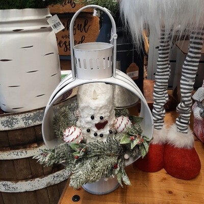 White Tin Candle Arrangement