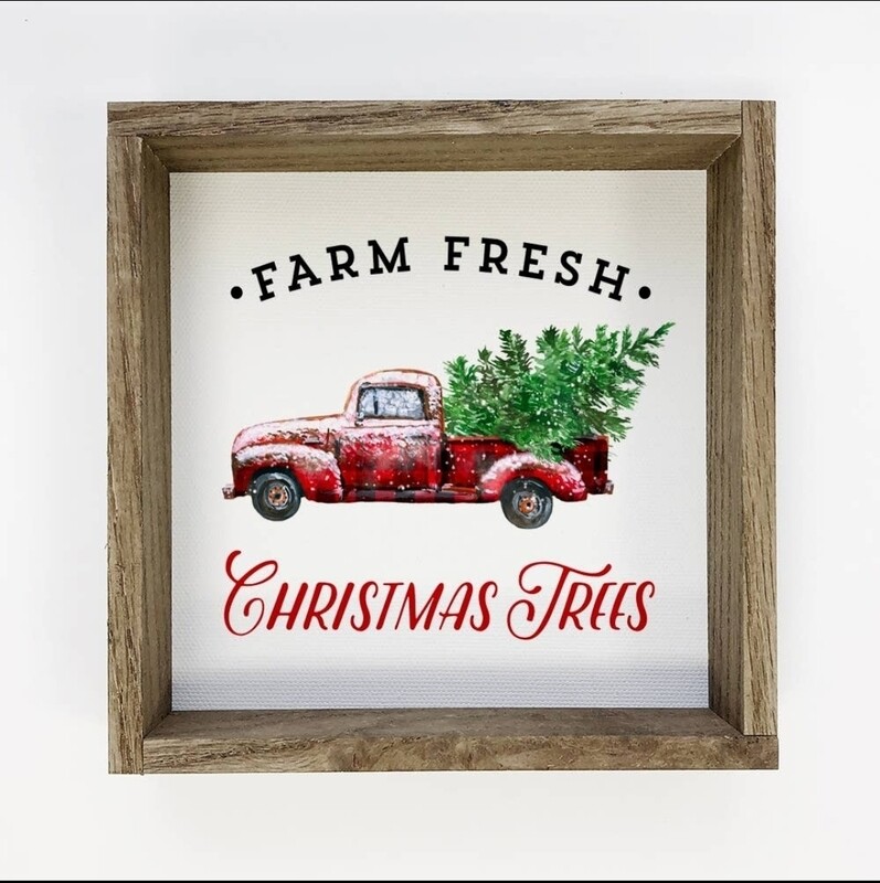 Farm Fresh Tree Framed Sign