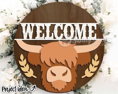 Highland Cow Door Hanger