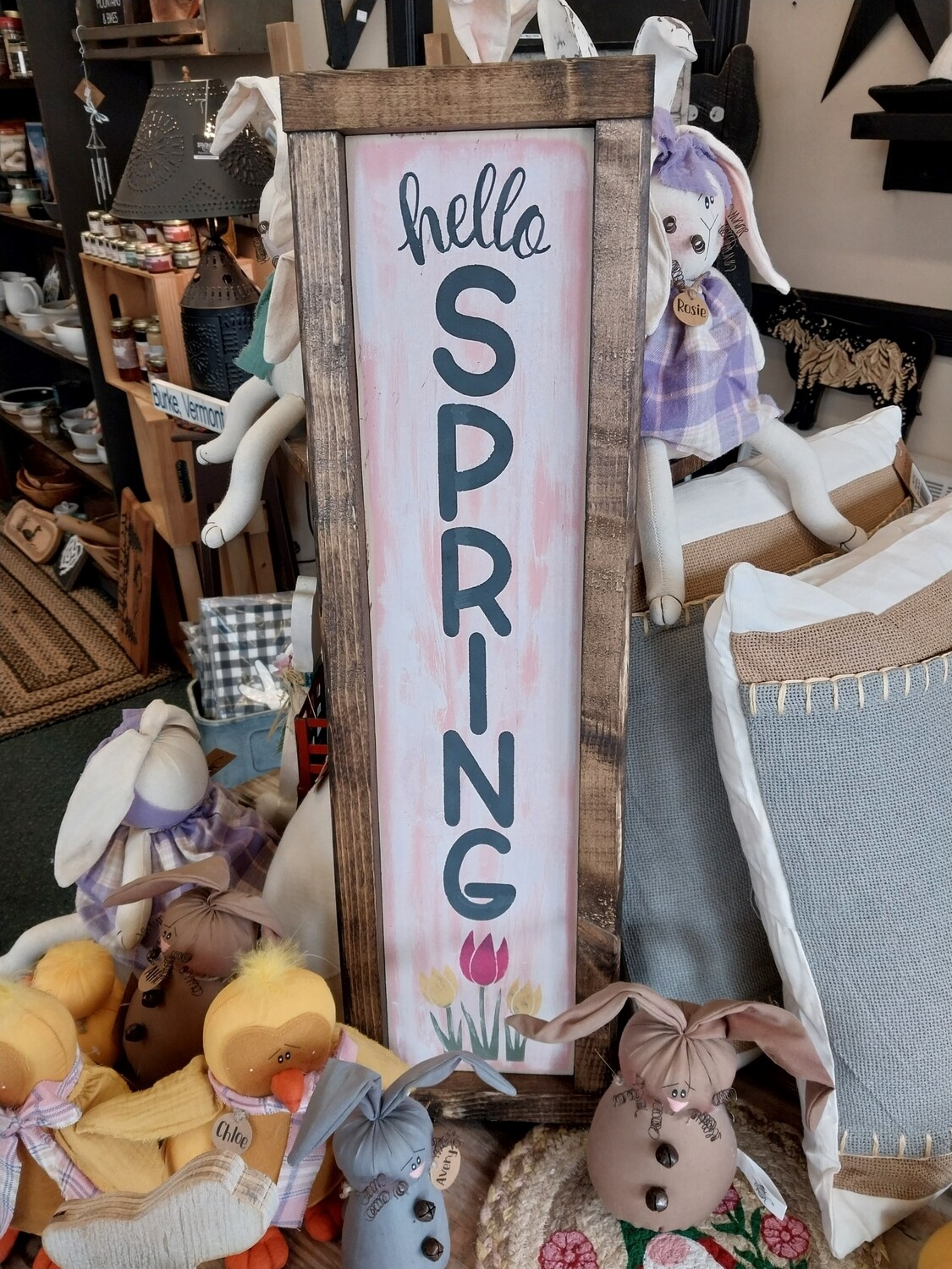 Hello Spring Framed Sign