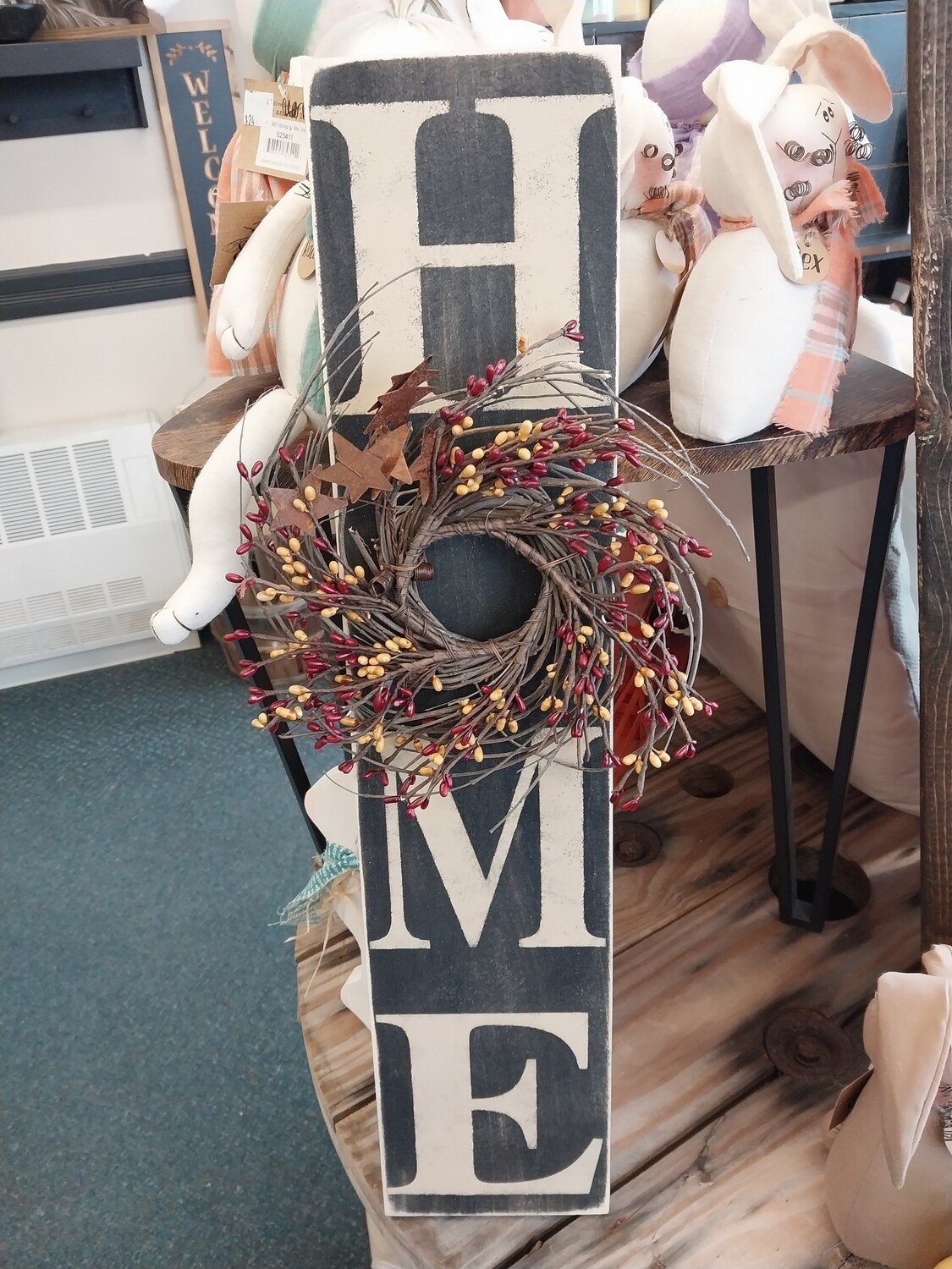 Home Sign with Wreath