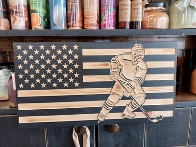Wooden Hockey Flag