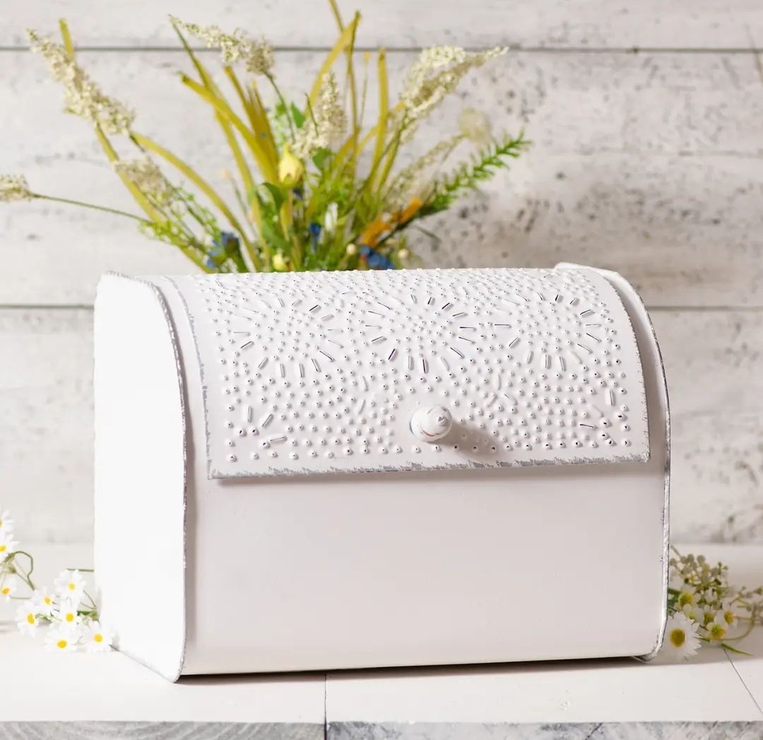 Rustic White Breadbox