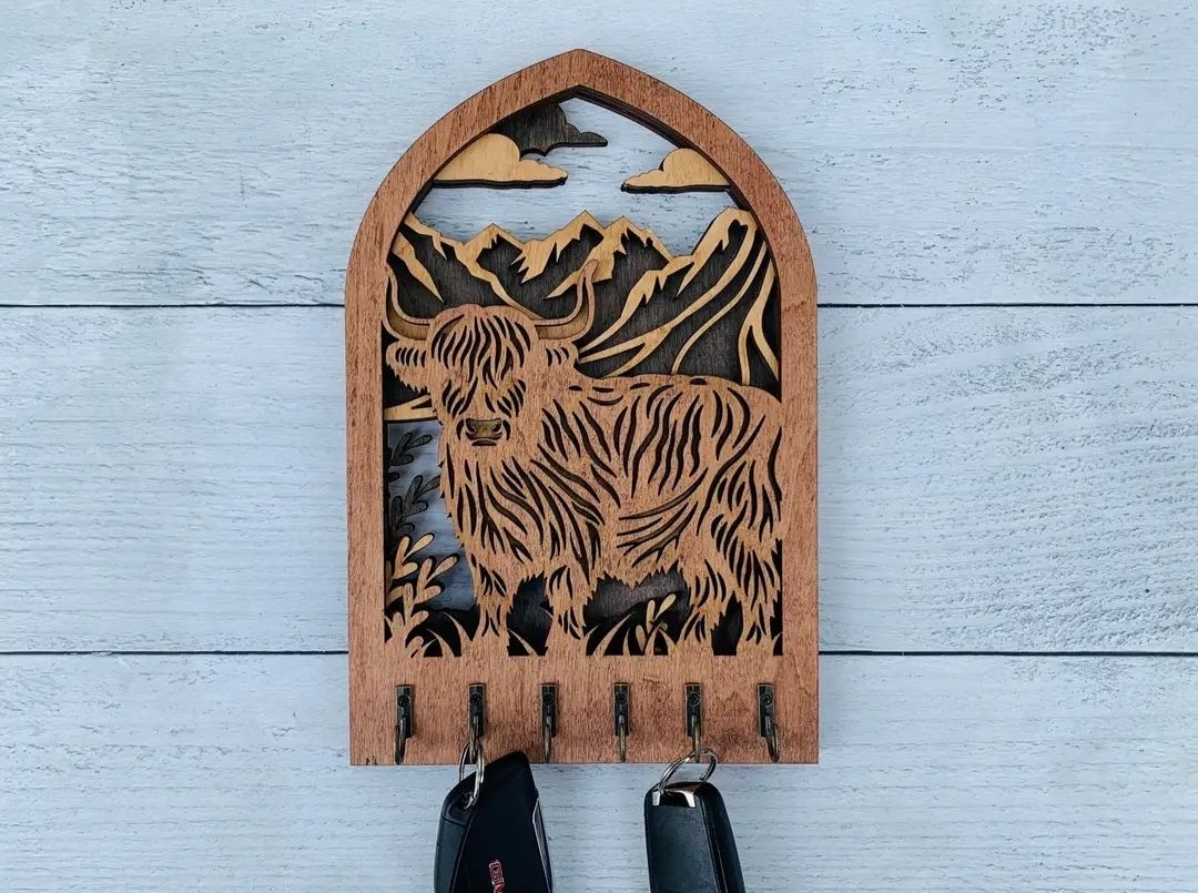 Highland Cow Key Holder
