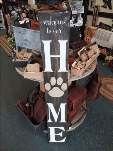 Paw Print Home Sign