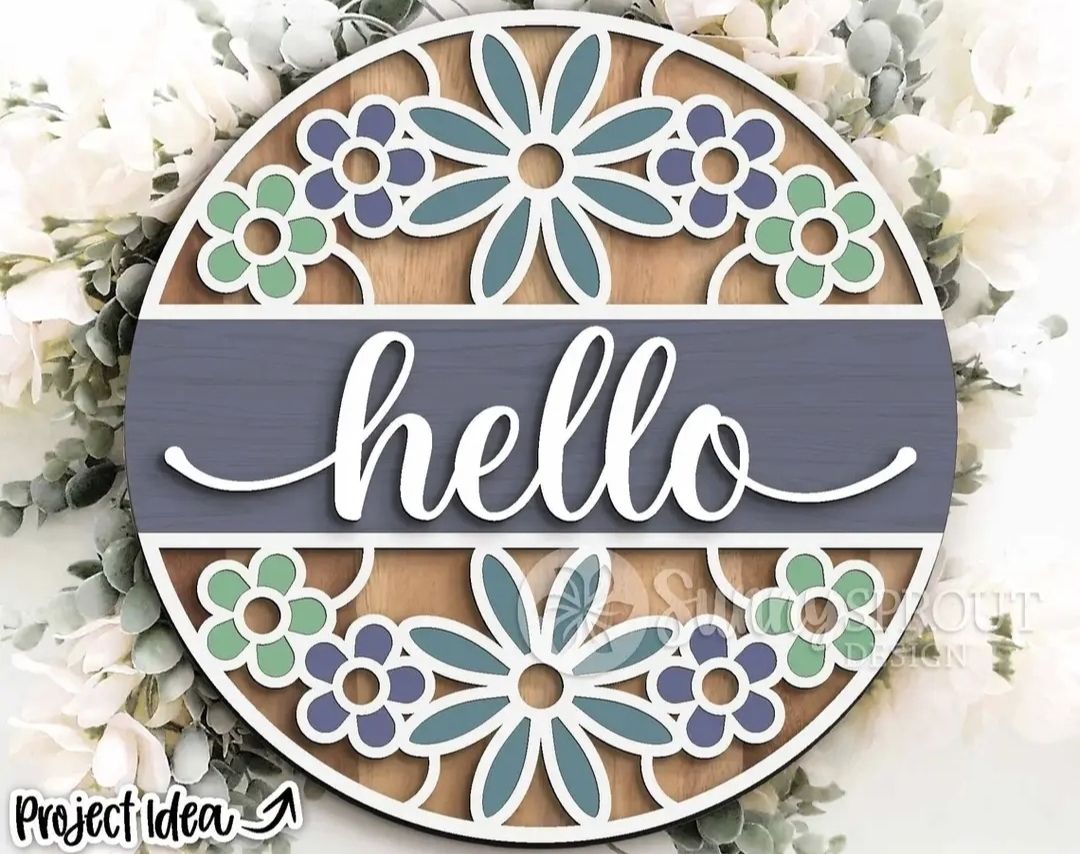 Hello Flower Door Hanger
