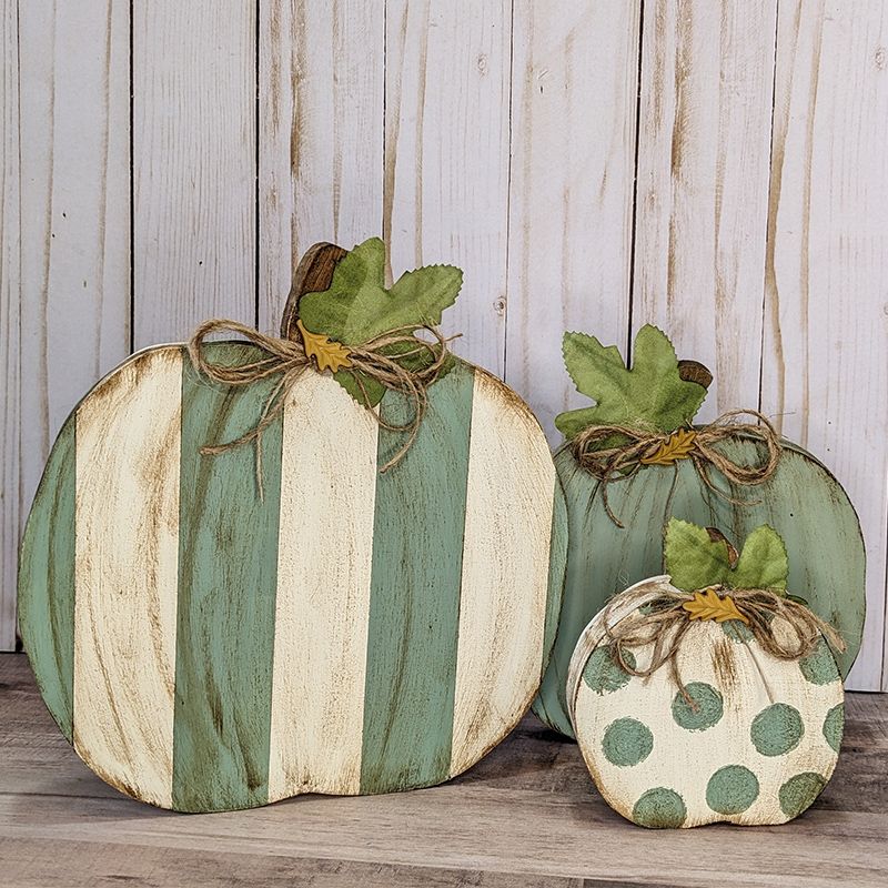 Set of 3 Wooden Pumpkins