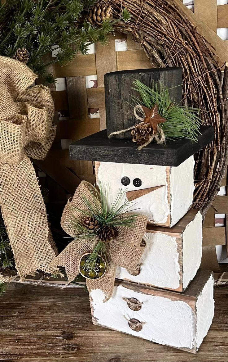 Stacked Primitive Snowman