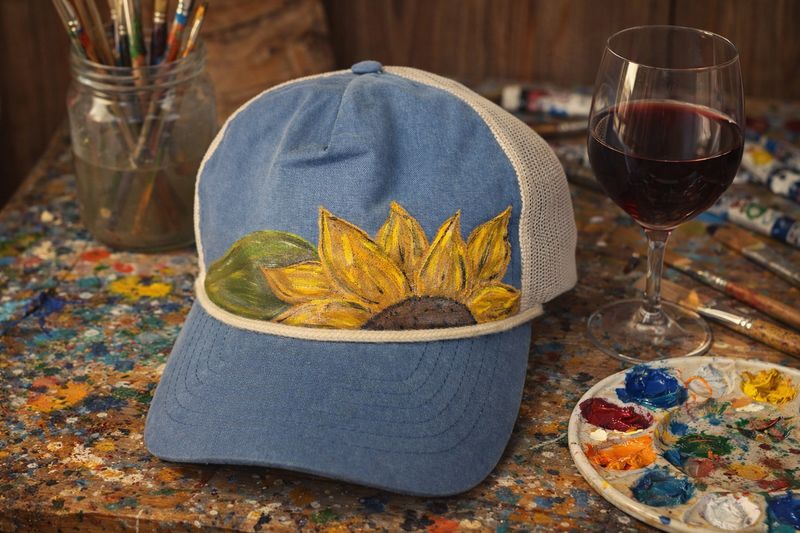 Sunflower Painted Hat