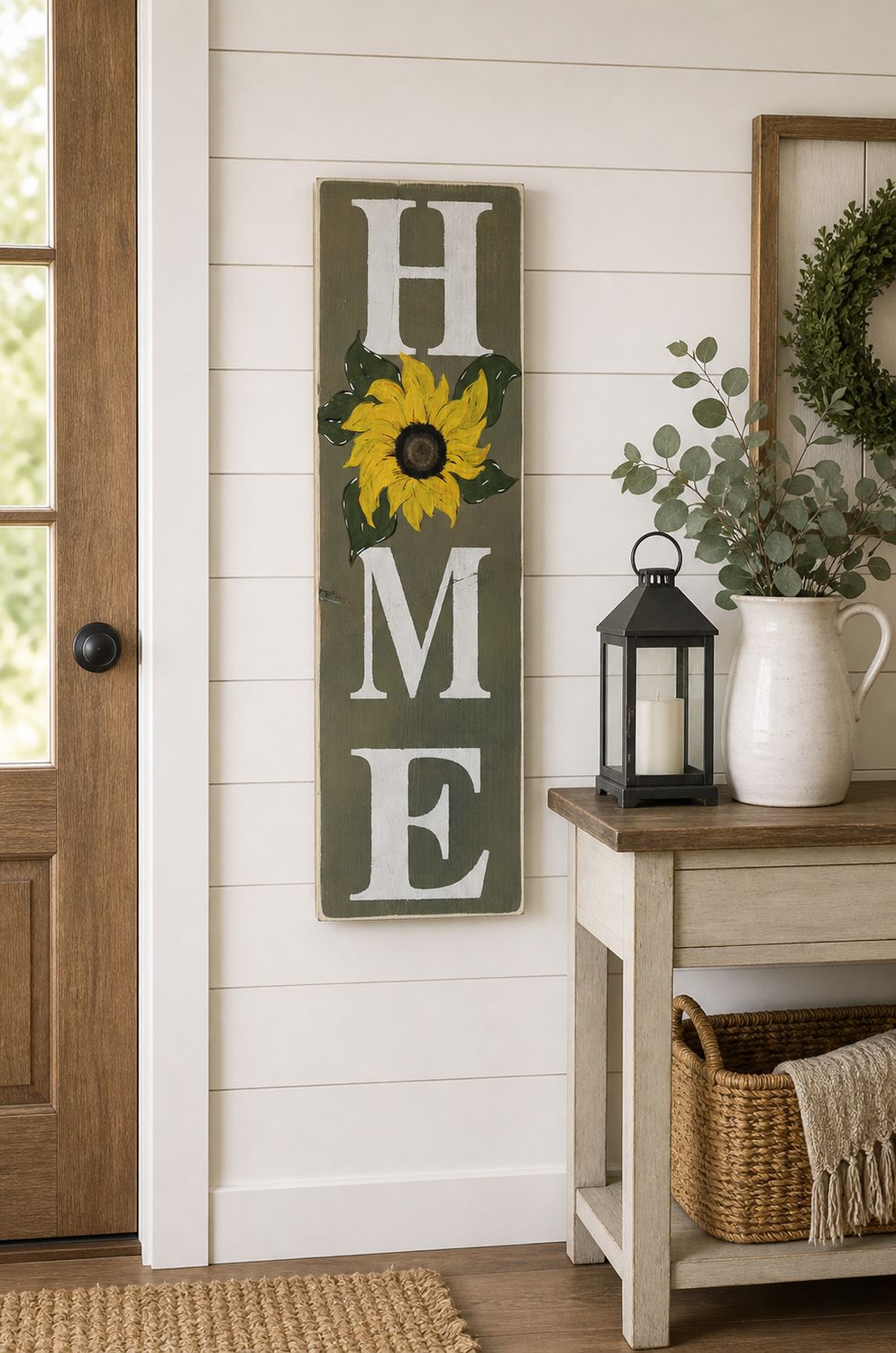 Handpainted Sunflower Home Sign