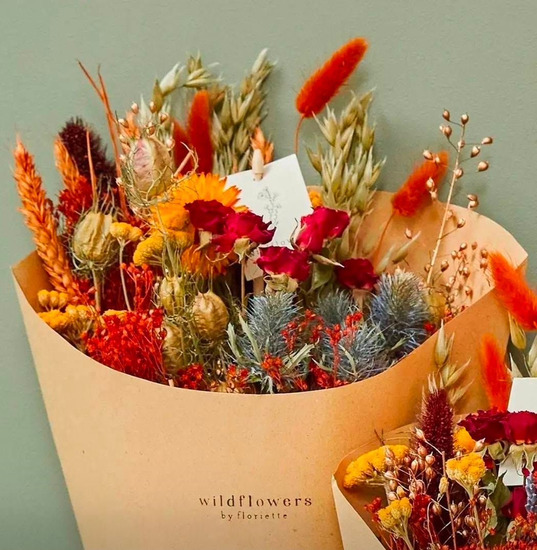 Fall Dried Flower Arrangement